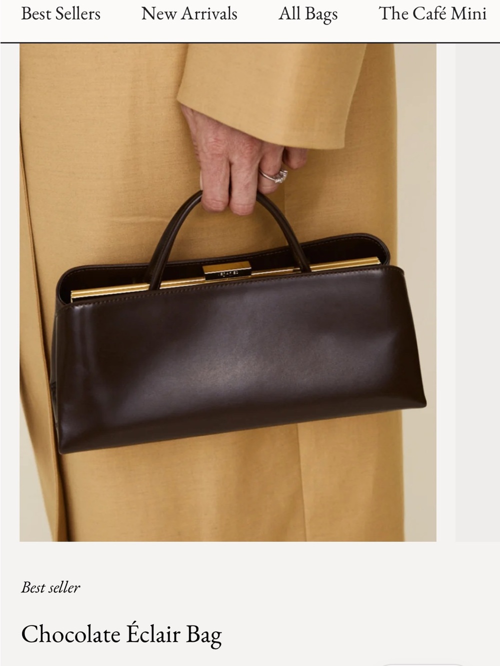 Chocolate Brown Structured Top-Handle Bag